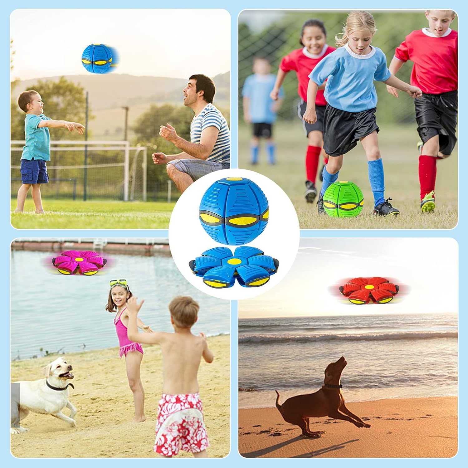 Pet Toy Flying Saucer Ball For Dogs 6 Lights Flying Saucer Ball  Outdoor Yard Dog Toys Magic Stomp Magic Ball Children Toy  Magic UFO Ball For Dogs Game