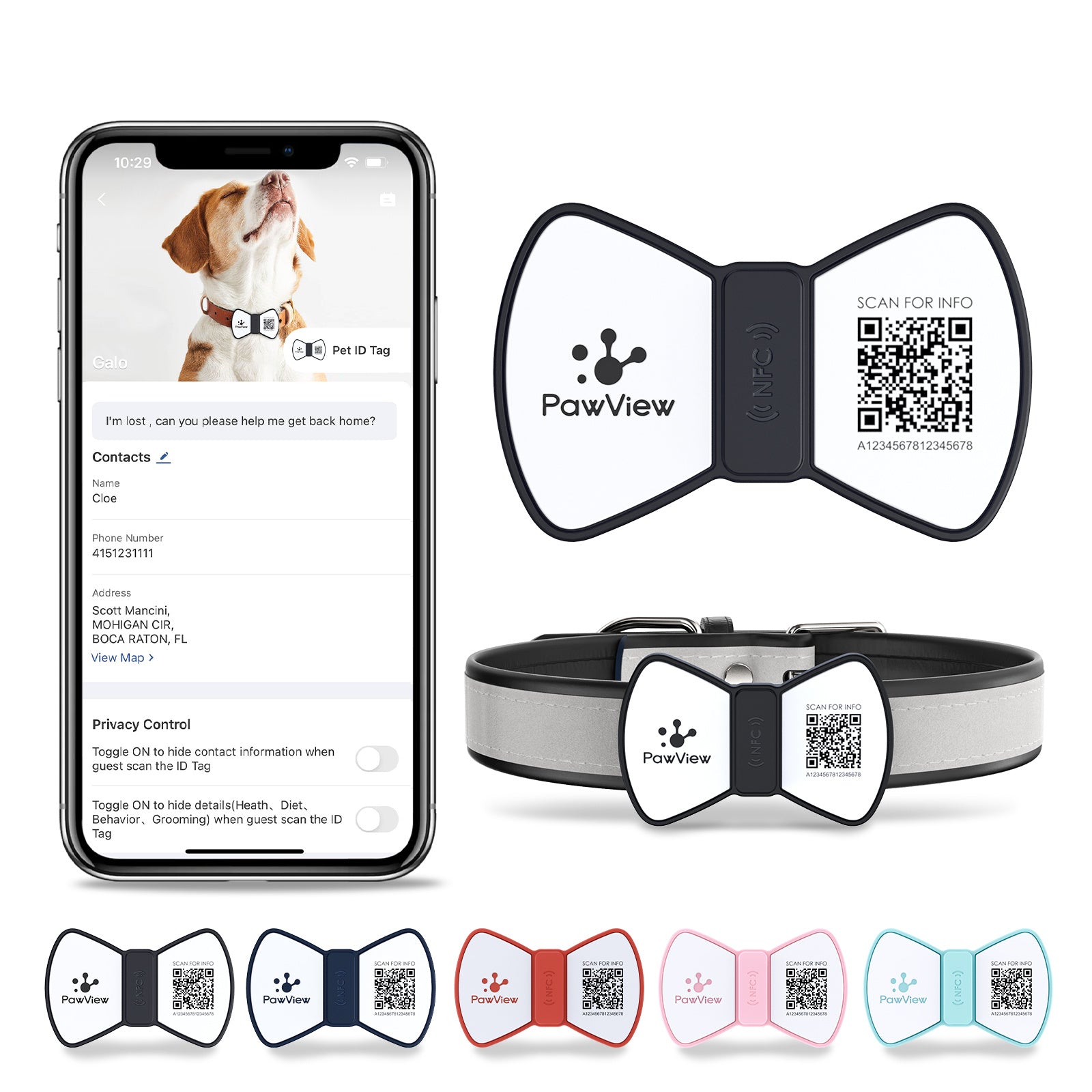 NFC Smart QR Code Pet Label Personalization