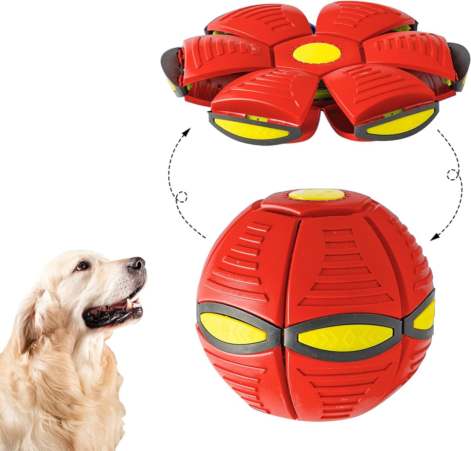 Pet Toy Flying Saucer Ball For Dogs 6 Lights Flying Saucer Ball  Outdoor Yard Dog Toys Magic Stomp Magic Ball Children Toy  Magic UFO Ball For Dogs Game