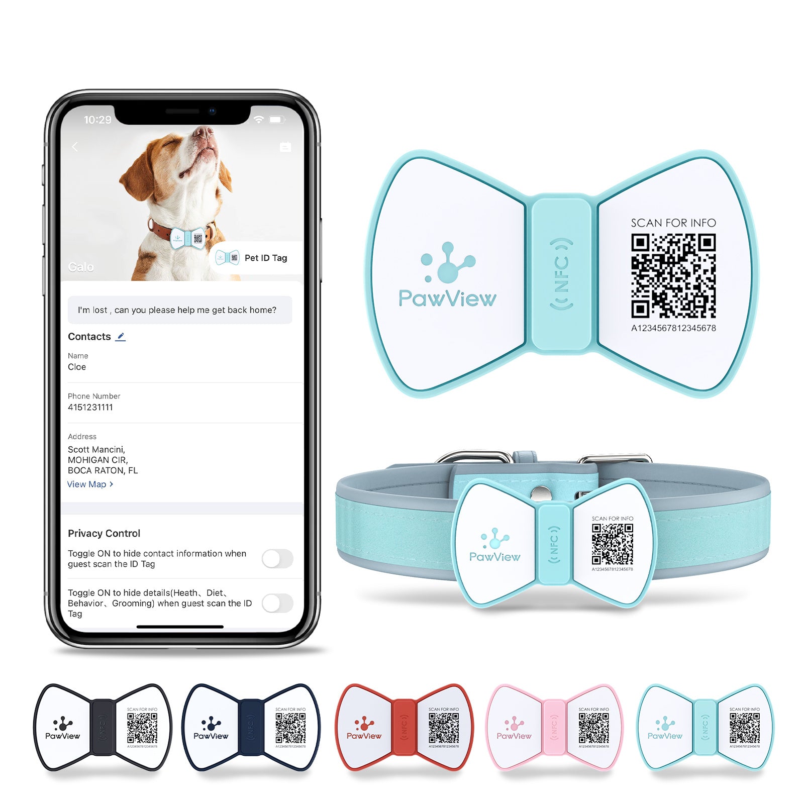 NFC Smart QR Code Pet Label Personalization