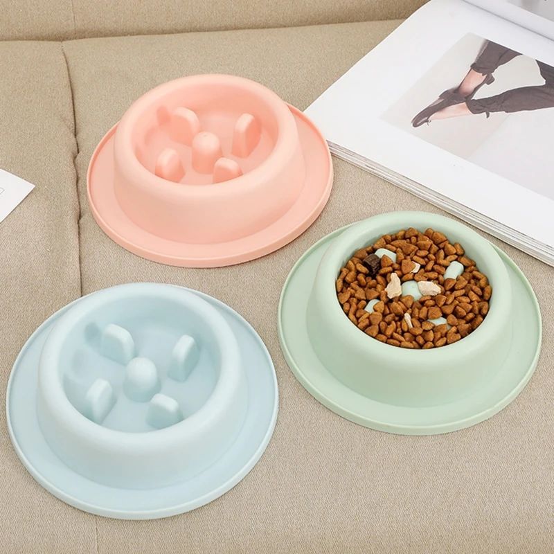 Pet Slow Eating Feeder Food Bowls Anti-Chocking