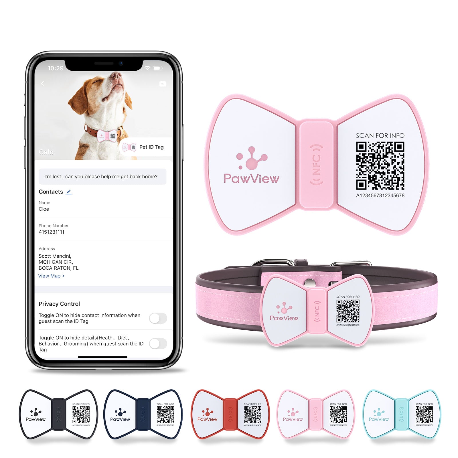 NFC Smart QR Code Pet Label Personalization